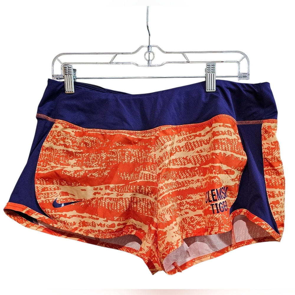 Nike Clemson Tiger Women's Orange and Purple Athletic Liner Shorts Size